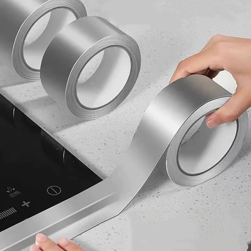 High Temperature Resistance Aluminum Foil Tape Kitchen Pipe Repair Tape Adhesive Sealing Foil Heat Insulation Leak Proof Tape