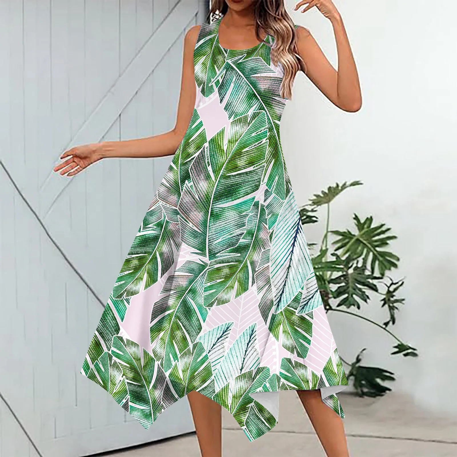 

Women High Waist Floral Print Long Dresses Autumn Summer Square Neck Waisted Large Swing Long Dresses Casual A Line Maxi Dress