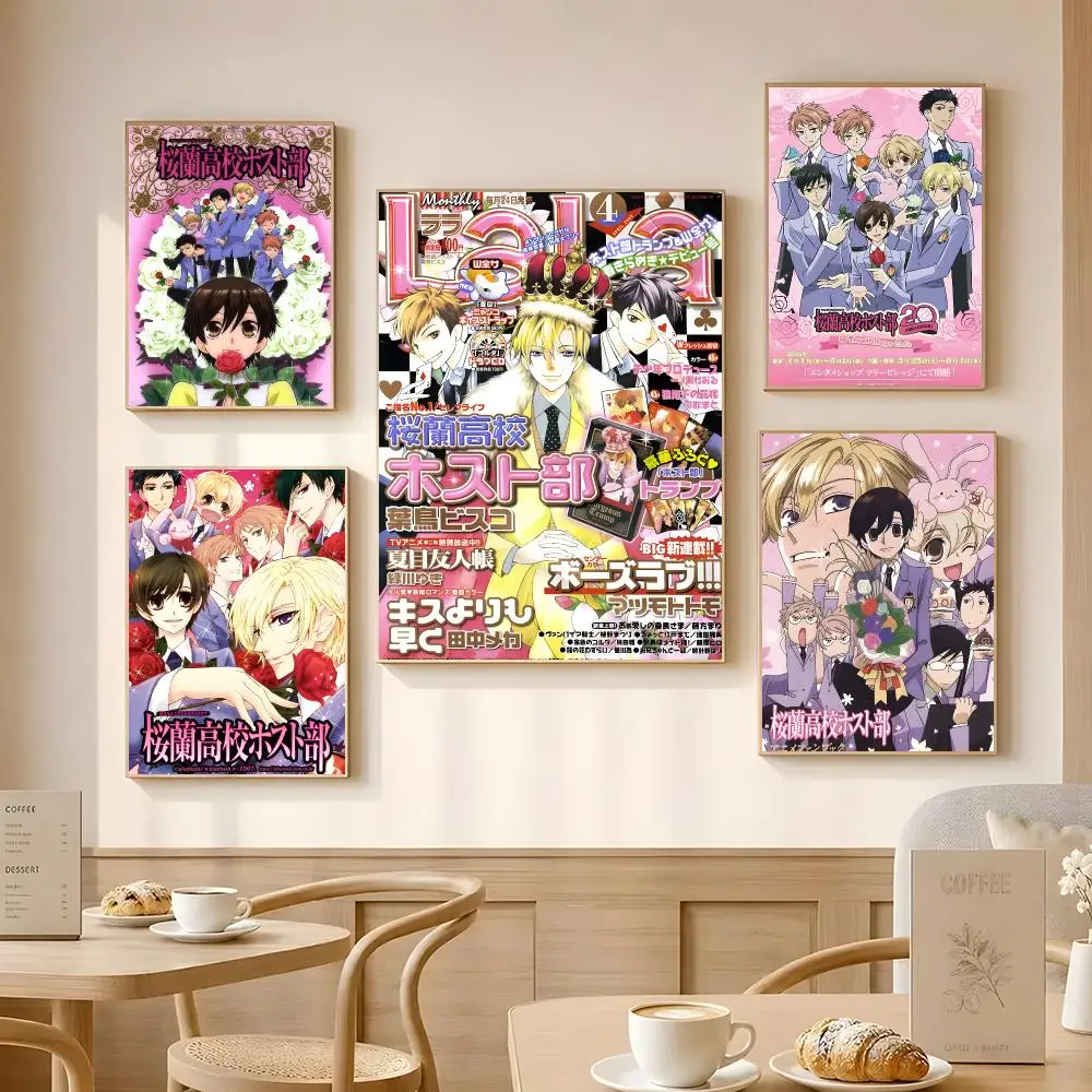 Anime Ouran High School Host Club Poster Poster Self-adhesive Art Waterproof Paper Sticker Coffee House Bar Room Wall Decor