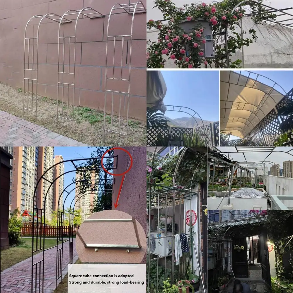 

Металлическая полуарковая садовая решетка для вьющихся растений, настенная беседка для винограда, розы и цветов, полуразмера для улицы