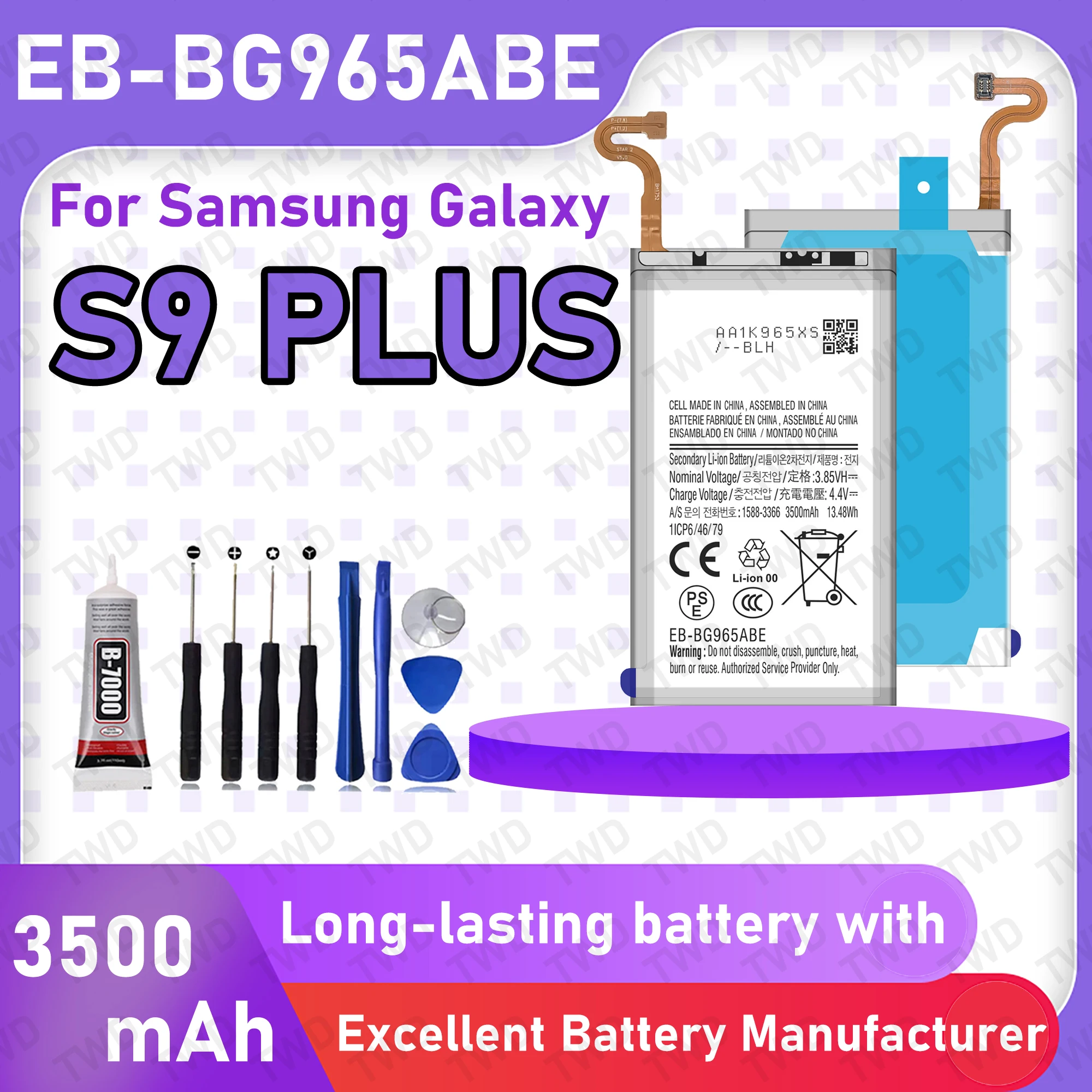 EB-BG965ABE Large capacity Battery For Samsung Galaxy S9 PLUS/SM-G965F/SM-G965U/SM-G965W Batteries New High Quanlity+Free Tools