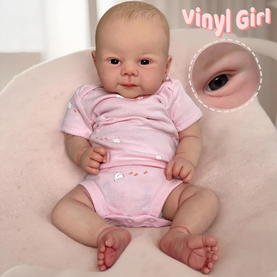 

44 см моющаяся виниловая кукла Reborn для всего тела с окрашенными волосами, милая виниловая кукла для девочек, 3D окрашенная кожа, реалистичная настоящая кукла для новорожденных