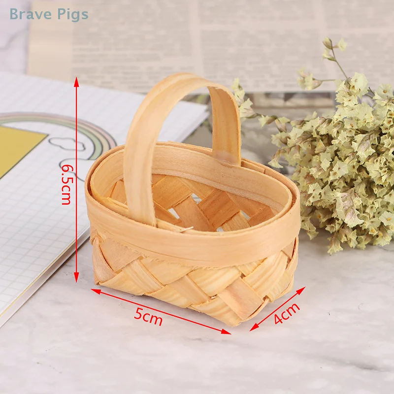 1/12 Cute Dollhouse Hand-woven Vegetable Food Basket Dolls Miniature Decoration image 6