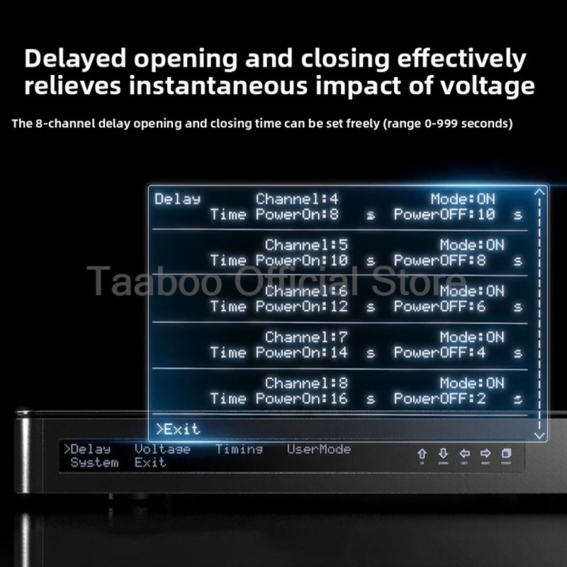 50A 오디오 시퀀서 10KW 총 전력 공급 8채널 전원 분배기 0-999초 타이밍 제어 사운드 시스템 홈 시어터 DJ용