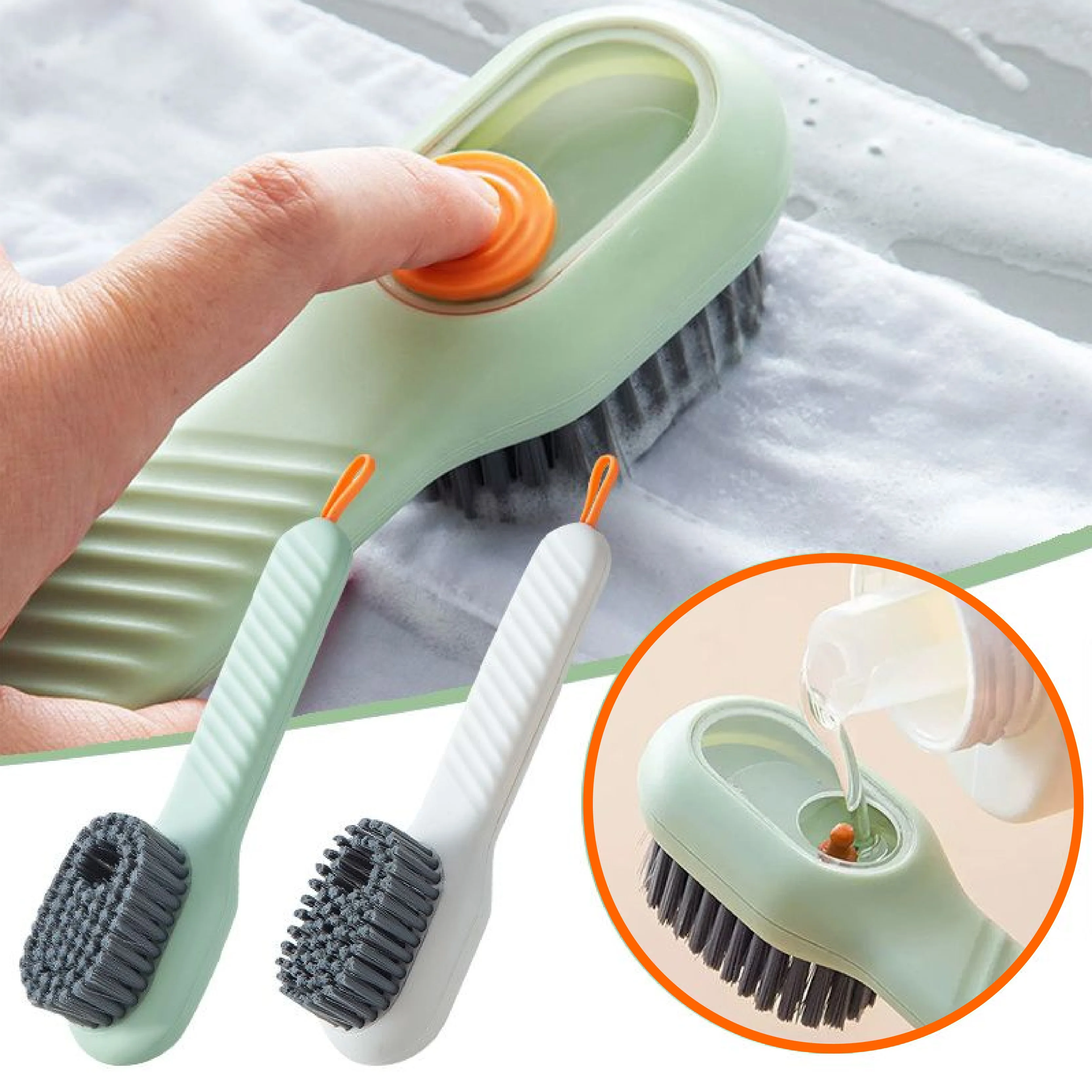 Multifuncional Long Handle Shoe Brush Cleaning Products for Home Creative Soft-bristled Liquid Clothing Board Brush Shoe Cleaner