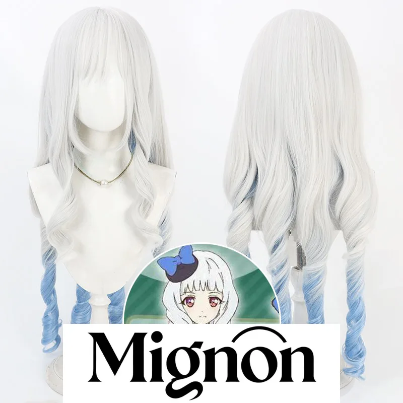 아이카츠! 시로가네 릴리 코스프레 가발, 사실적인 두피, 듀얼 톤 그라데이션, 로마 컬