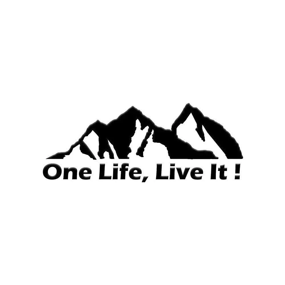 ONE LIFE LIVE IT ! Off Road Mountain Silhouette Car Sticker Vinyl Decals for Accessories Window  20cm*8cm