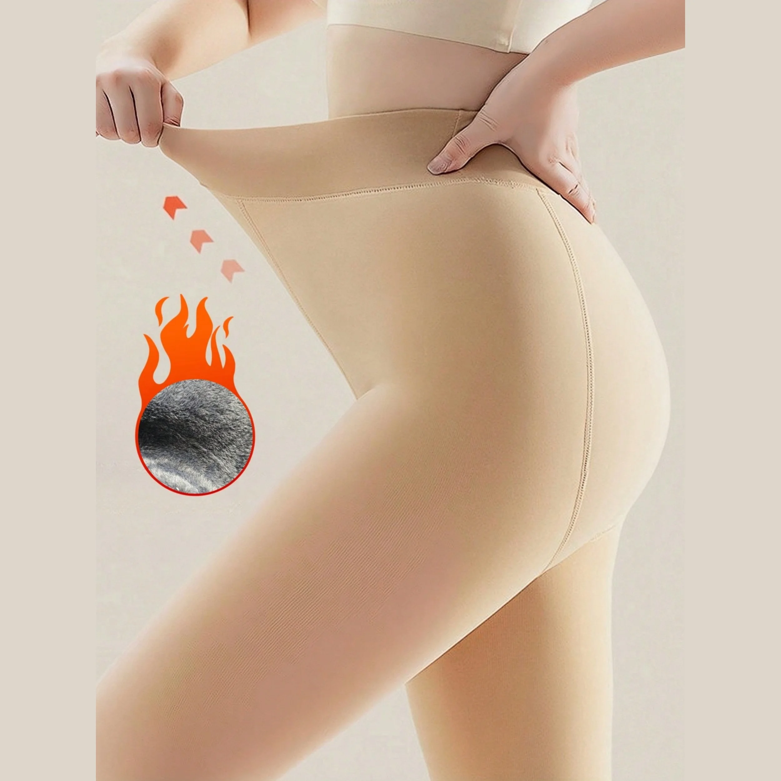 1 Piece Fall/Winter Thickened Fleece Tights For Outdoor Casual Everyday Women F