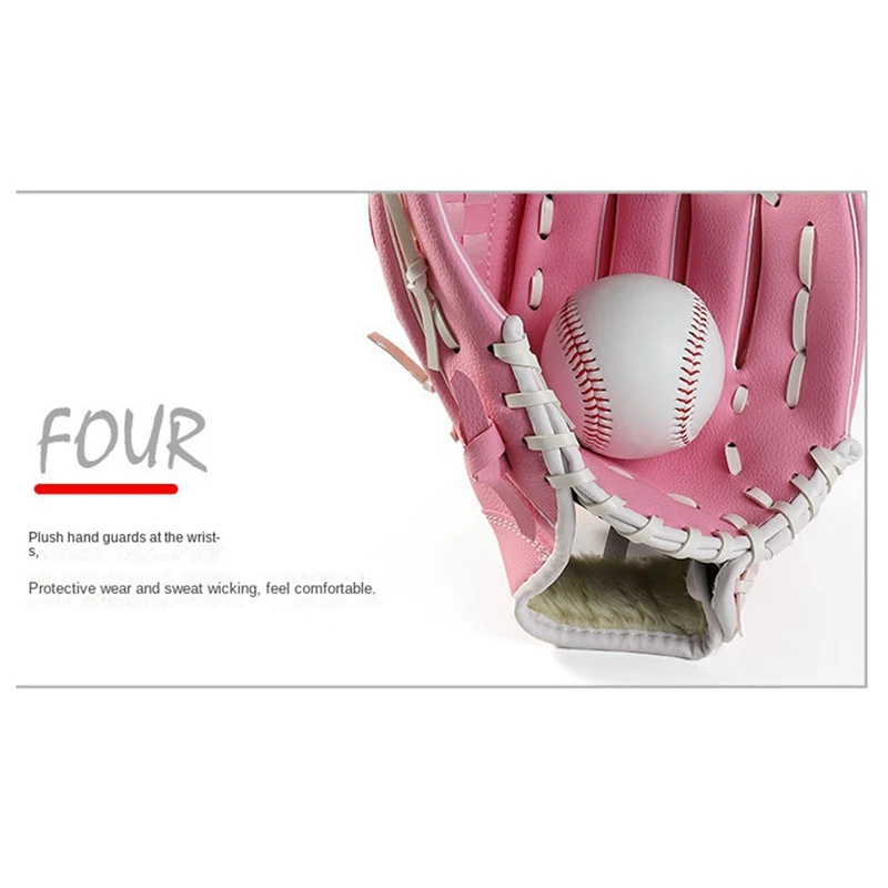 Baseball Profissional e Softball Pegando Luvas, PU Fielding Luvas, 10,5"