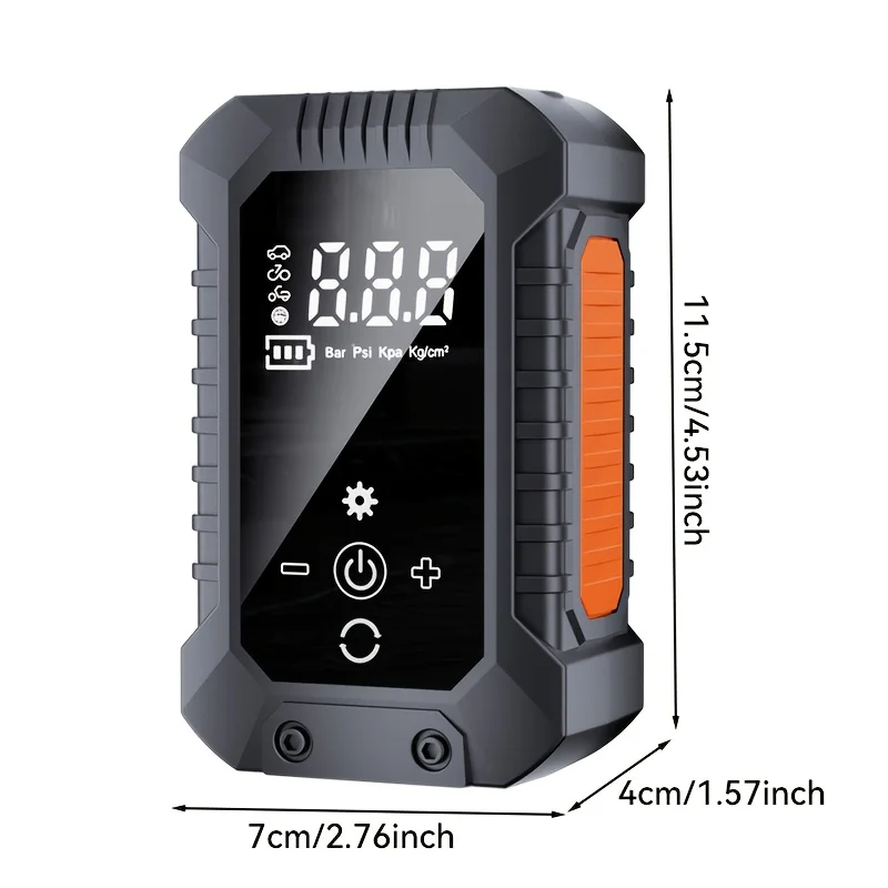Wireless Portable Tire Inflator Air Compressor, 150Psi with Digital Display and Pressure Gauge, USB Rechargeable Air Compressor Pump, Compact Design with Precise Pressure Detection, Suitable for Cars, Motorcycles, Bicycles, Sports Balls