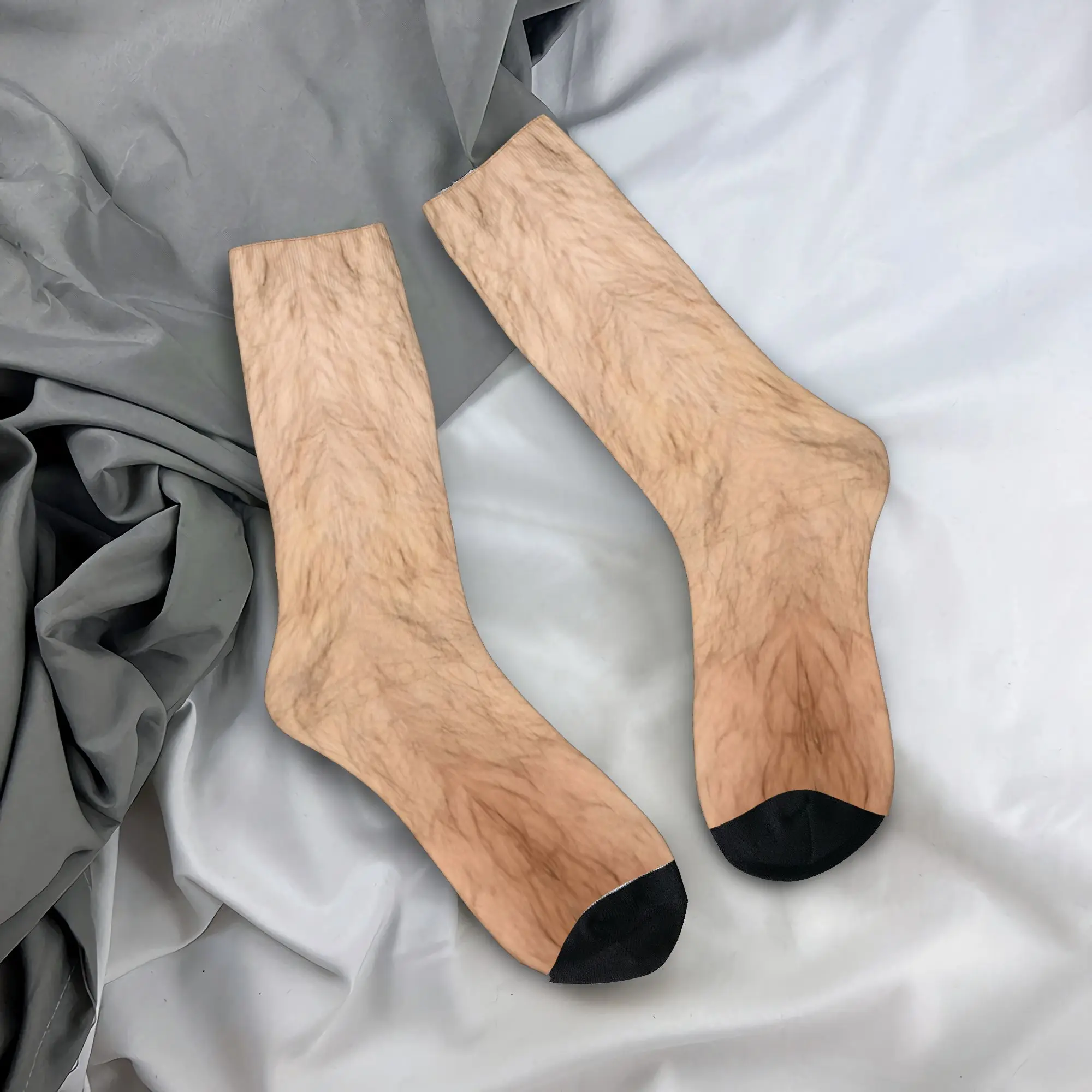 

Adults Men Socks Hairy Leg Stockings Non-Slip Soft Breathable Socks Autumn Leisure Design Running Socks