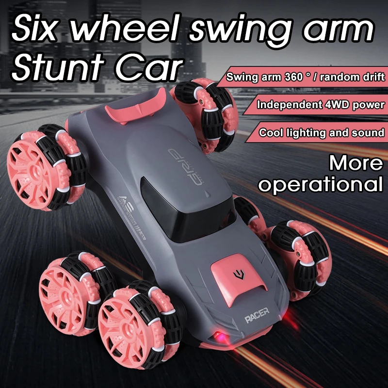 Large 6-wheel Stunt Car Wireless RC Swing Arm Tipper Deformation Remote Control Car Off-road Climbing Car Kid\'s Electric Toys