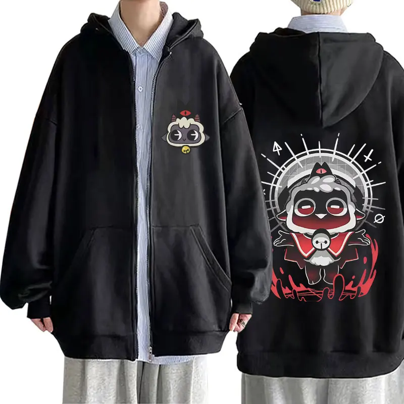 

Game Cult of The Lamb Graphic Print Zipper Hoodie Men Women Clothing Casual Oversized Zip Up Jacket Male Y2k Cosplay Player Coat