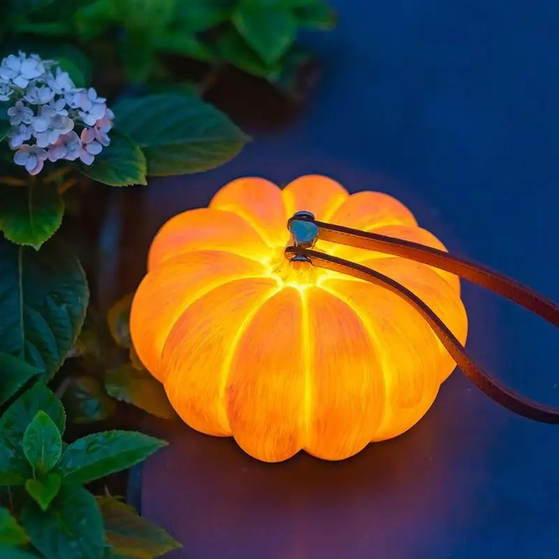 Outdoor Waterproof Pumpkin Lantern (IP65), Garden Landscape Decoration Pumpkin Lamp, Rechargeable Portable Pumpkin Floor Light