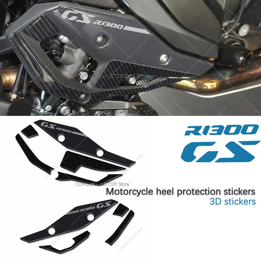 For BMW R1300GS R 1300 GS 2023 2024 Motorcycle Decorative Stickers 3D Epoxy Resin Stickers Heel Protection Stickers