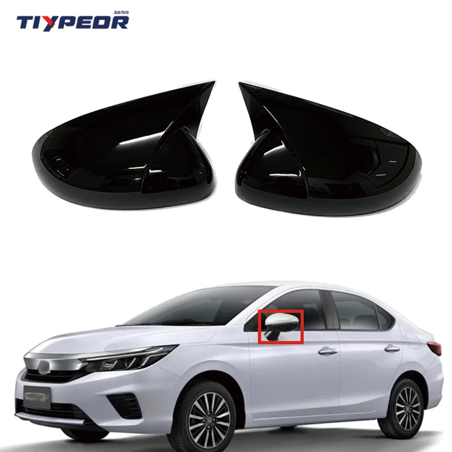 ABS Sticking Side Mirror Cover For Honda City 2021 - 2022 Auto Rearview Ox Horn Mirror Door Rearview Mirror Cover