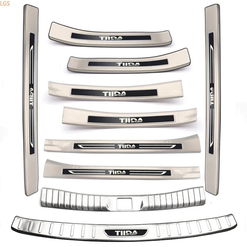 

Для Nissan Tiida 2016-2019 порог из нержавеющей стали, щит, защита багажника, порог, защита от царапин, Стайлинг автомобиля