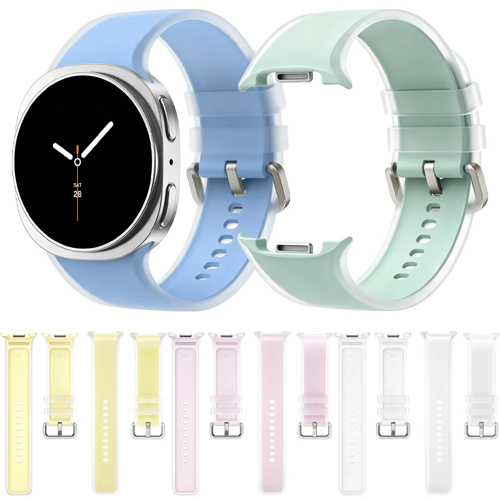 Official Jelly Transparent Silicone Strap For Samsung Galaxy Watch 9 8 40-44mm Comfortable Belt Watch 8 Classic 46mm Replaceable