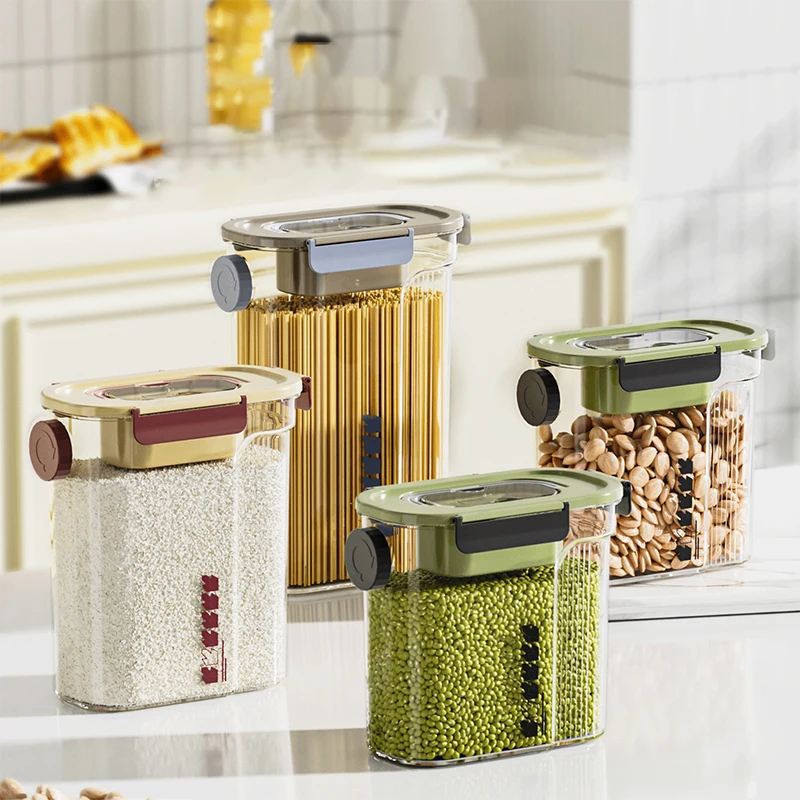 Duży pojemnik do przechowywania ziaren w kuchni, wiadro na mąkę, szczelny pojemnik na ryż odporny na owady i wilgoć, szczelne przechowywanie.