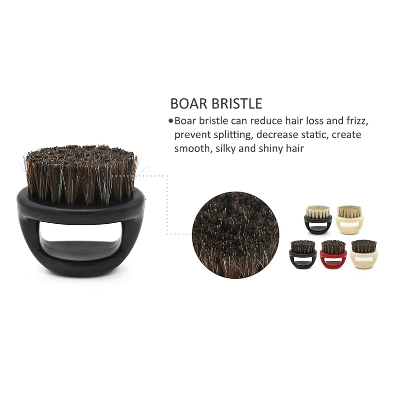 Professional Boar Bristle Ring Beard Brush Men Shaving Brush Portable Barber Beard Brushes Mustache Tools Cleaning Hair Brush