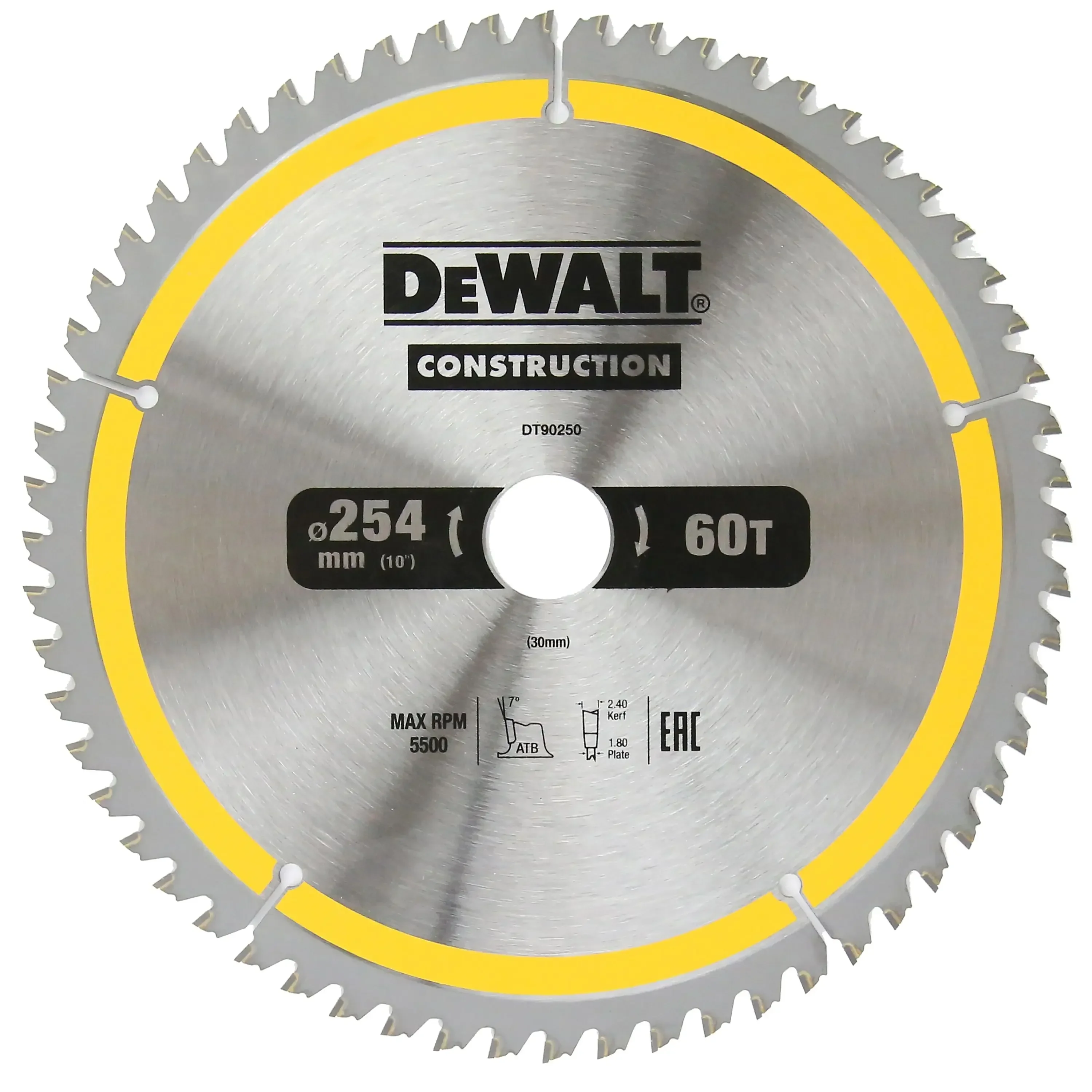 Imagem -05 - Dewalt Construção Circular Saw Blade Acessórios para Ferramentas Elétricas Dt90272 Dt90250 254 mm 60t 80t Dt90272-a9 Dt90250-a9