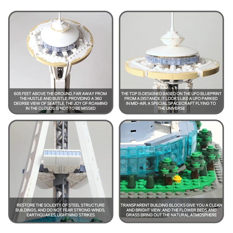 New Space Needle Tower Of Seattle Building Blocks World Famous Architecture Bricks City Model Toys Gifts For Children Adult