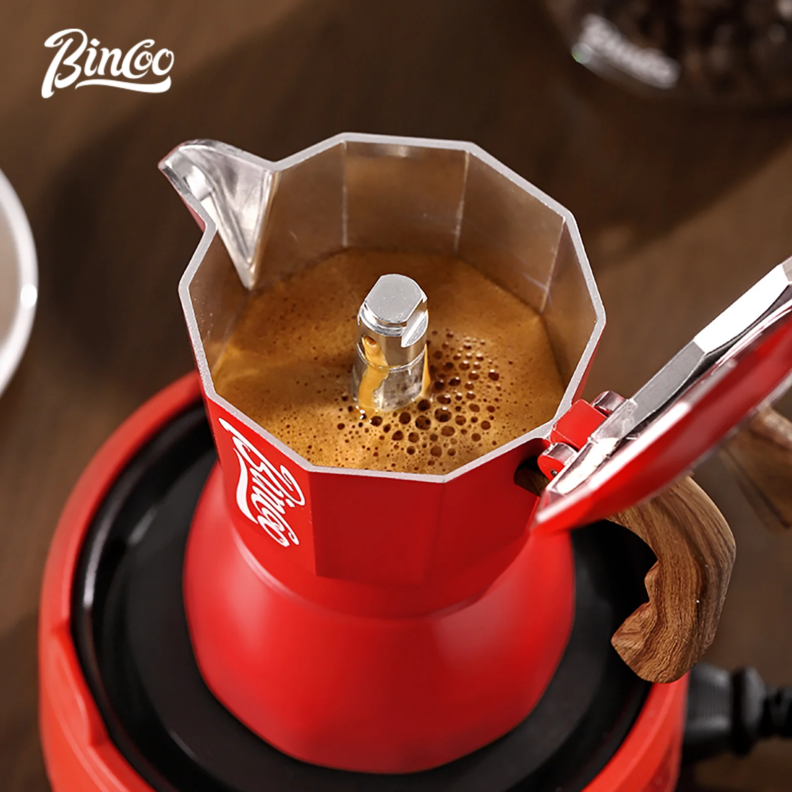 Bincoo – Pots à café Moka à Double Valve, expresso, Machine à café infusée, ustensiles de cuisine italiens pour la maison, accessoires Barista