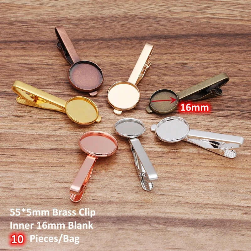 BoYuTe (10 Pieces/Lot) Fit 16-18-20mm Cabochon Blank Tie Clip Base Tray Diy Handmade Jewelry Materials Wholesale