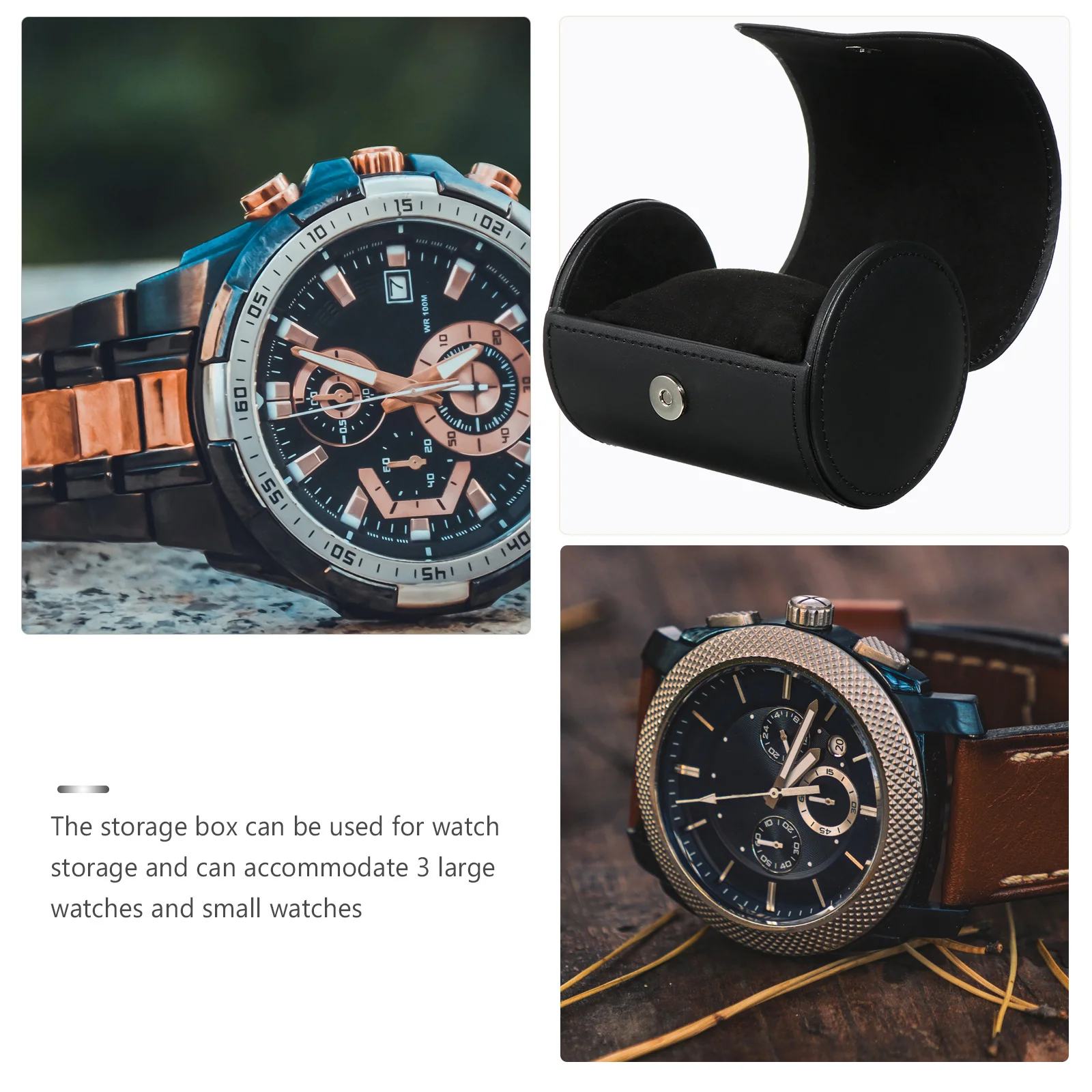 

1 pc Watch Box Watch Storage Case For Jewelry Bracelet Ring Organizer Portable Gift Box Retro Style Display Case