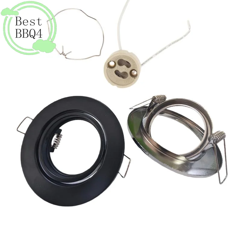 (BBQ4)1 Set Round Fixture Downlight Led Holders Cutout For Bulb Holder Recessed LED Spot Light MR16 GU10 LED Downlights Frame