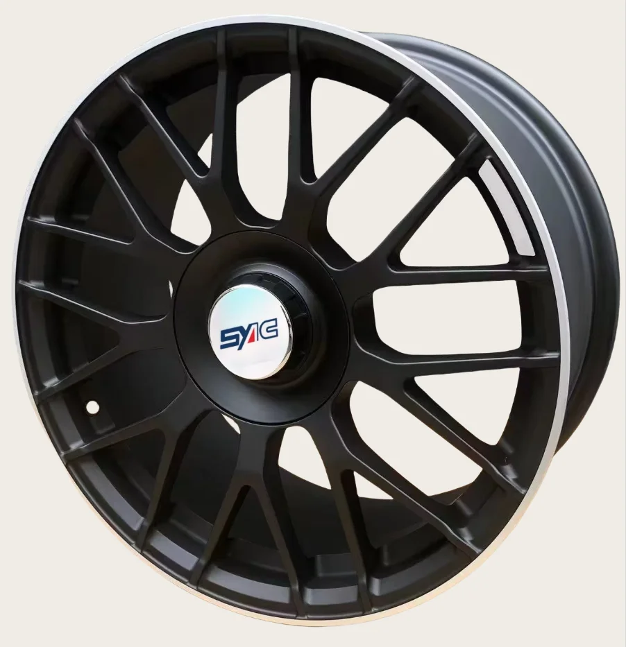 Customized One-piece Forged Wheels 17-22 Inch PCD5x112 Matte Black/black With Red Ring 6061-T6 Aluminum Alloy Wheels For AMG
