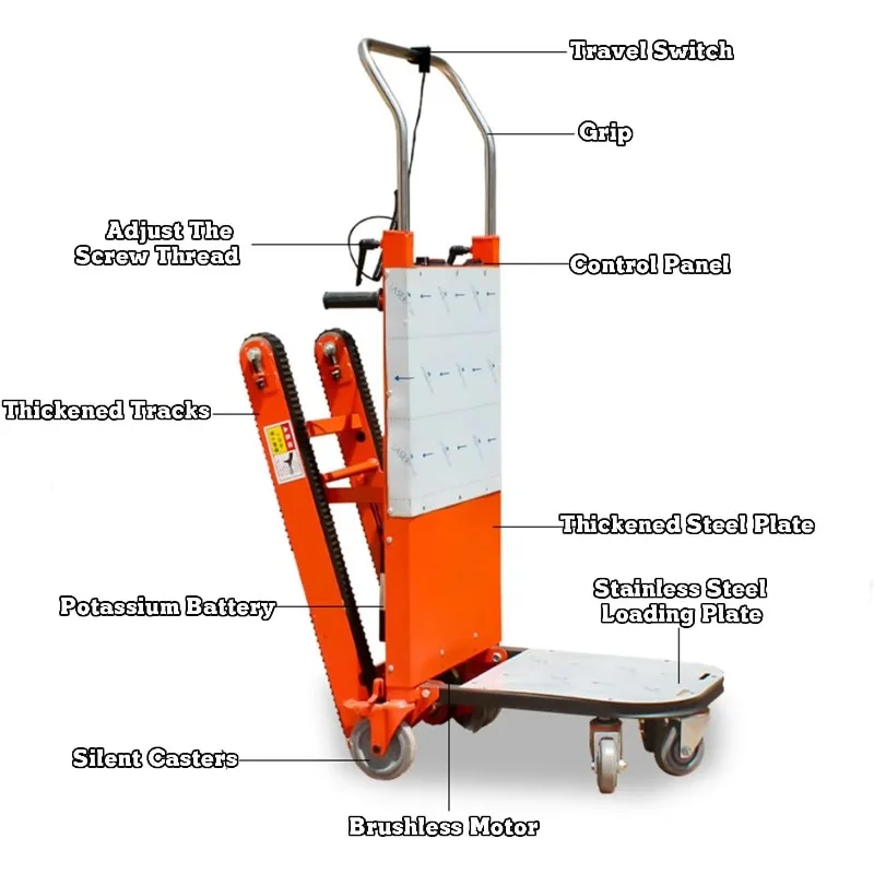 

Electric Industrial OEM Enclosed Metal Stair Climbing Hand Truck Dolly Cart 300kg Capacity Heavy Folding Moving