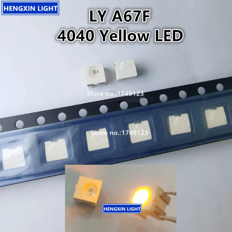 Super Bright LY A67F-U2AB-36-1 4040 YELLOW SIDE-LIGHT 590nm 30mA 2V 0.06W 710-1120mcd 4.0*3.6*4.2mm LYA67F