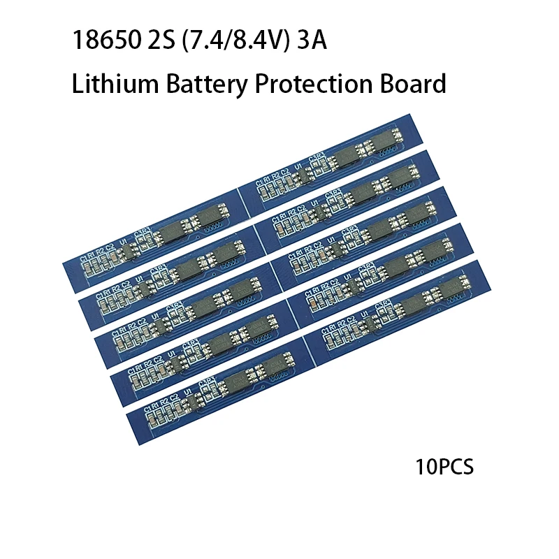 1/5/10pcs 2S 3A Li-ion Lithium Battery Charger Protection Board BMS PCM for DC 7.4V 8.4V Compatible with 18650 Lipo Cell Pack