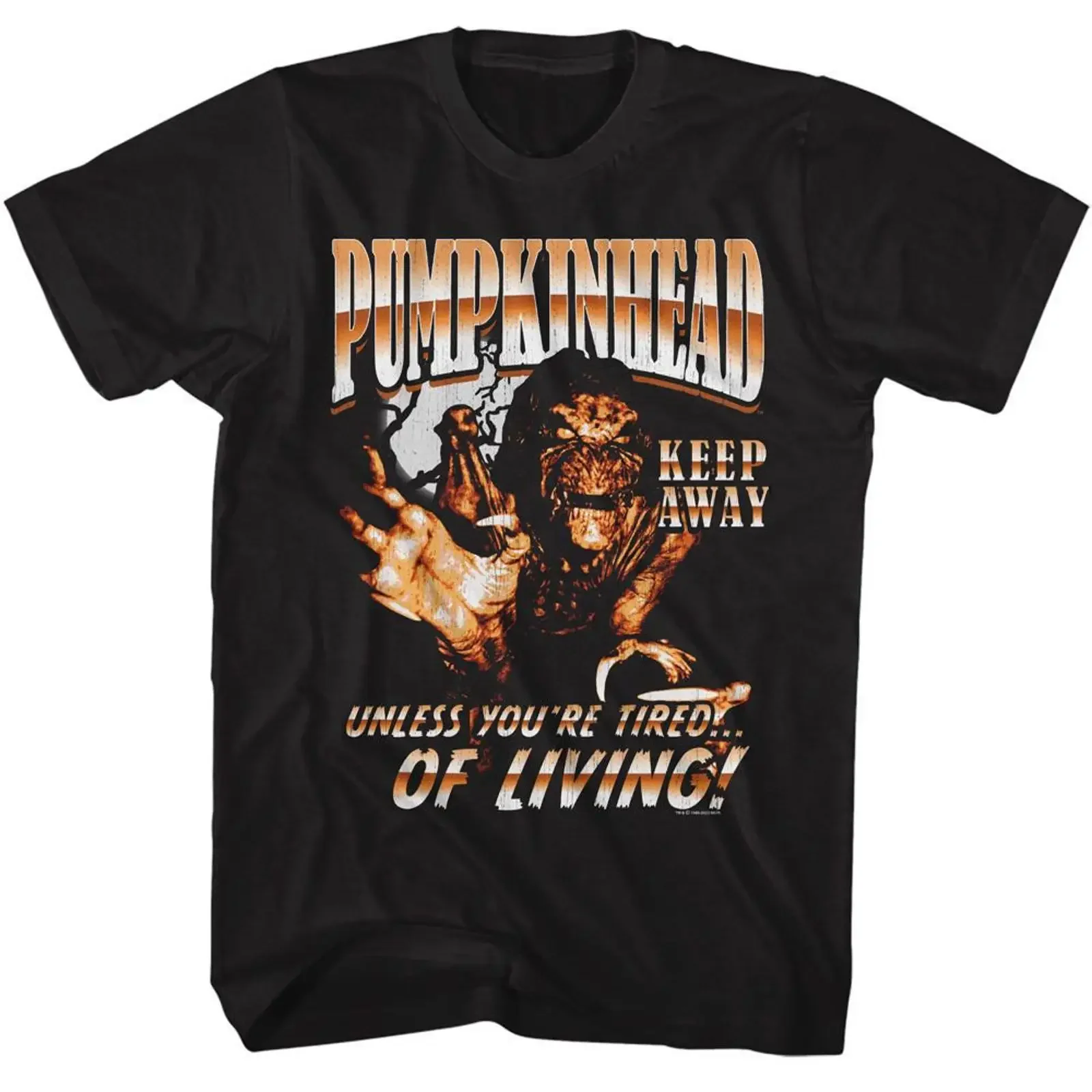 Pumpkinhead Keep Away Black T Shirt vintage Washed Soft Top For Everyday Wear Stretched Stylish homme streetwear
