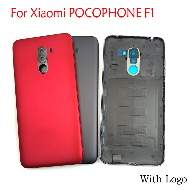 10PCS Lots Back Battery Cover For Xiaomi Pocophone F1 Rear Housing Back Door Case With Camera Glass Lens Smart Device Housings