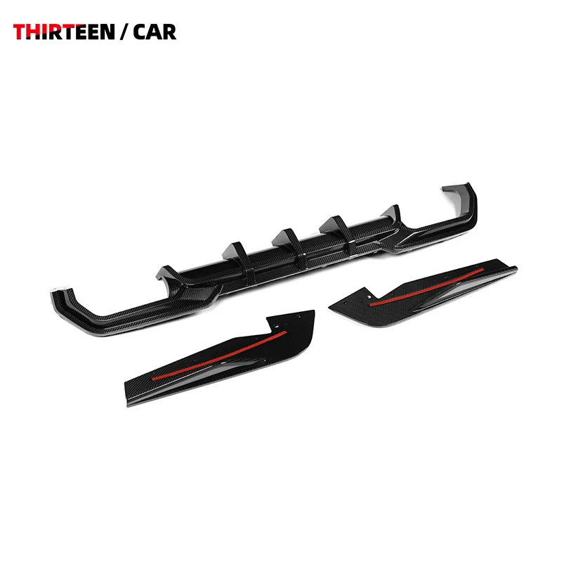 M8 Diffuser Dry Carbon Fiber Rear Bumper Lip Side Splitters for M8 F93 F92 F91 2020-IN Rear Lip Winglets Double-door / Four-door