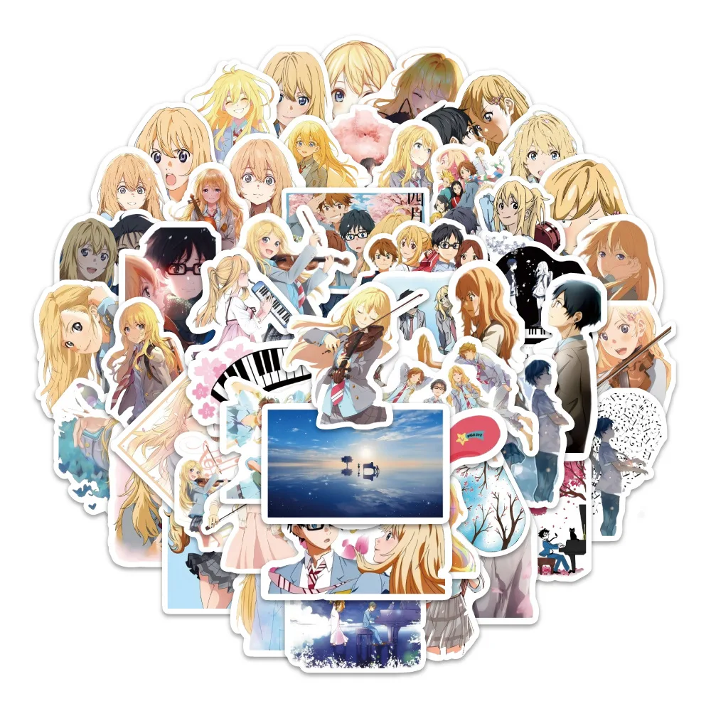 

10/60PCS Japanese Anime Your Lie in April Graffiti Decorative Stickers Personalized Creative DIY Refrigerator Wardrobe Stickers