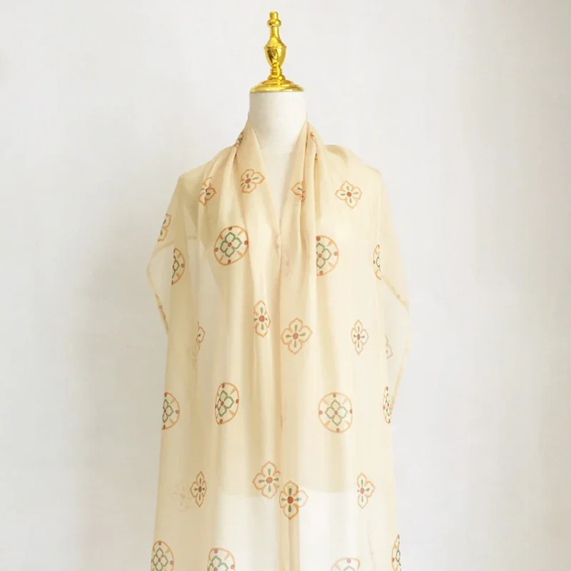 Flower Chiffon Ribbon Traditional Chinese Ancient Dance Costume Opera Streamer Hanfu Long Shawl Dance Flowing Silk Scarf