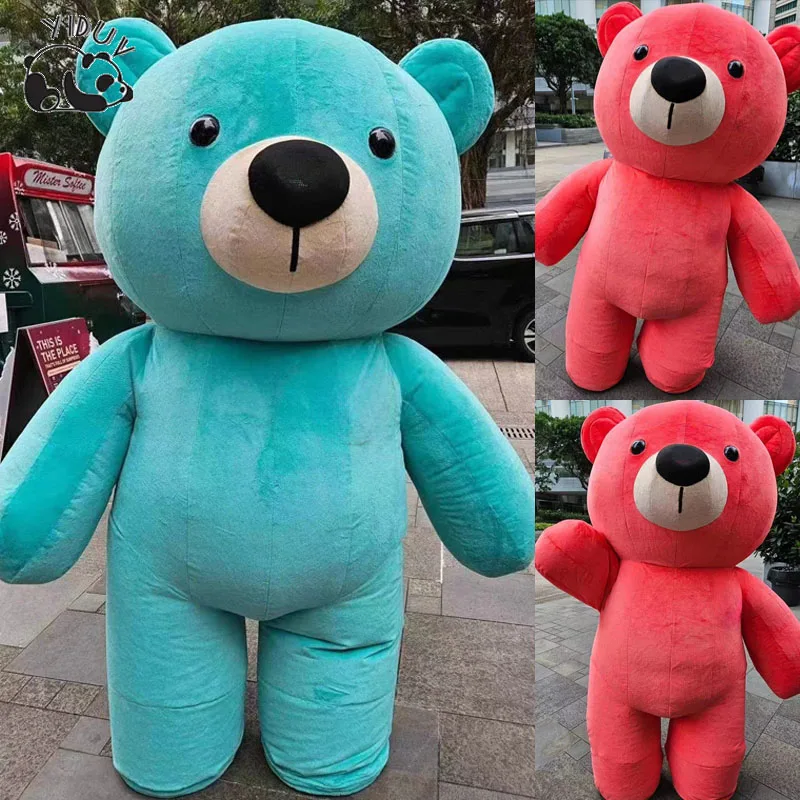 

New Teddy Bear Mascot Costume Inflatable Cosplay Cartoon Bear Clothing Adult Disguise Prop Costumes For Birthday Halloween Stage