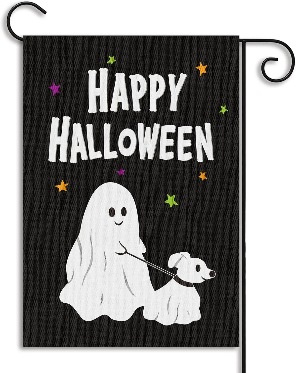 Halloween Ghost Walking Dog Garden Flag Spooky Ghosts Walk A Puppy Burlap Yard Flags Vertical Double Sided Print House Flag  bbp