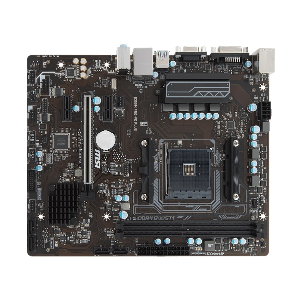 Imagem -04 - Plus Motherboard Soquete Am4 Amd B350 1ª e 2ª Geração Dual Channel Ddr4 Pcie 3.0 Suporta Amd Ryzen Msi-b350m