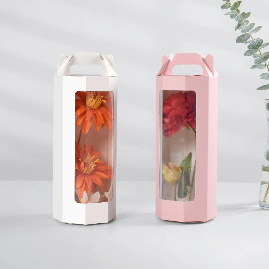 Hollow out window transparent flower bouquet box gift gift gift box hand-held companion gift box birthday flowers gift box