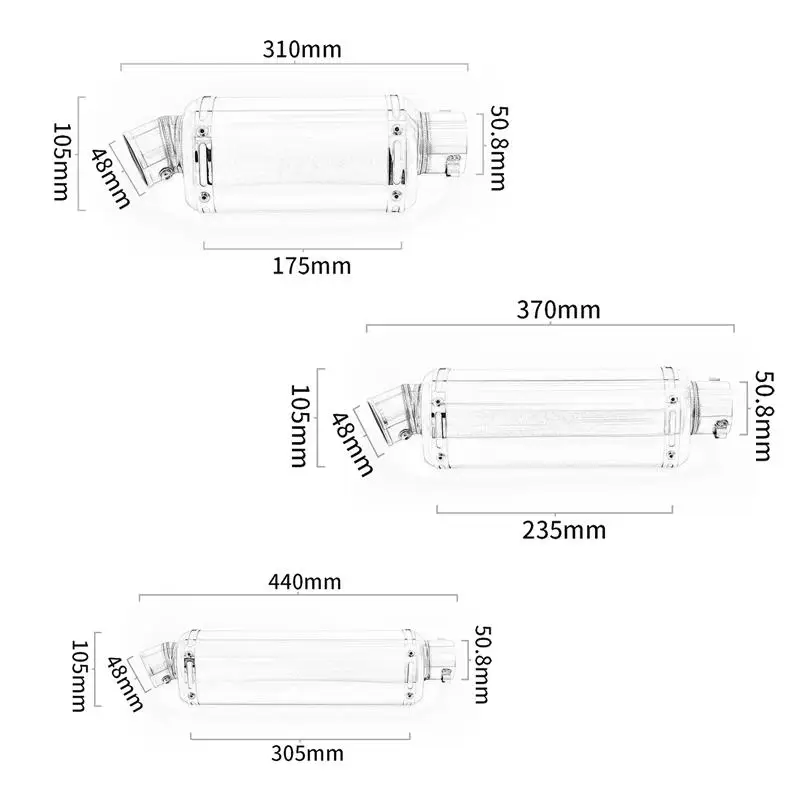 For Kawasaki Versys 250 Versys300 All Years Motorcycle Exhaust Pipe Mid Connect Tube Slip On 310mm/370mm/440mm Muffler Baffle