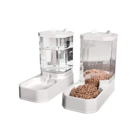 وعاء مياه للتغذية التلقائية للقطط، وعاء شفاف لتخزين أغذية الحيوانات الأليفة، حاوية توزيع، ملحقات جرو هريرة في المخزون #6