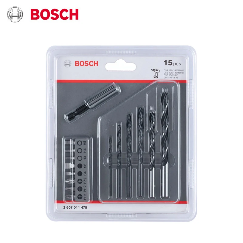 Bosch Mini Drill Accessories 15 Pcs Electric Screwdriver Bits Screwdriver Extension Rod Electric Drill Bit Metal Wood Drill Set