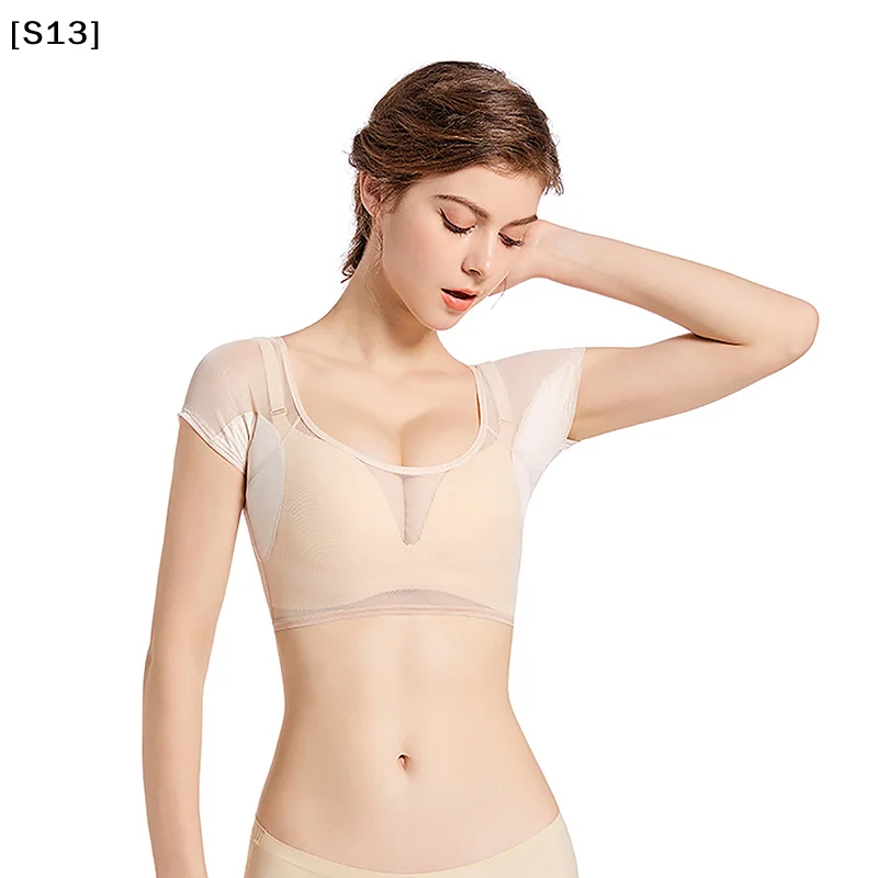 

Underarm Sweat Pad Vest Absorbent Deodorant Pad Women T-shirt Shape Sweat Pads Reusable Washable Transparent Mesh [Q]Q@