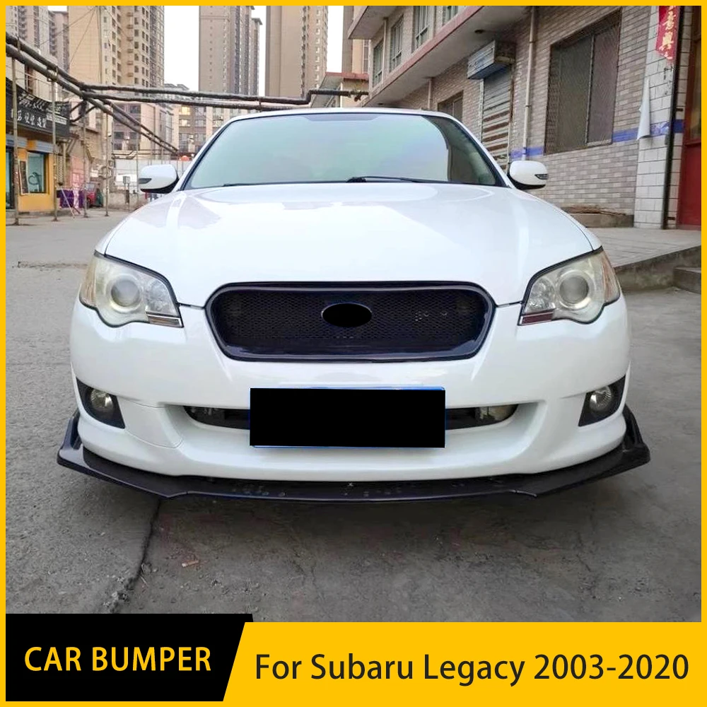 For Subaru Legacy Accessories 3Pcs Carbon Black Car Front Bumper Split Lip Body Kit Spoiler Racing Separator Diffuser 2003-2020