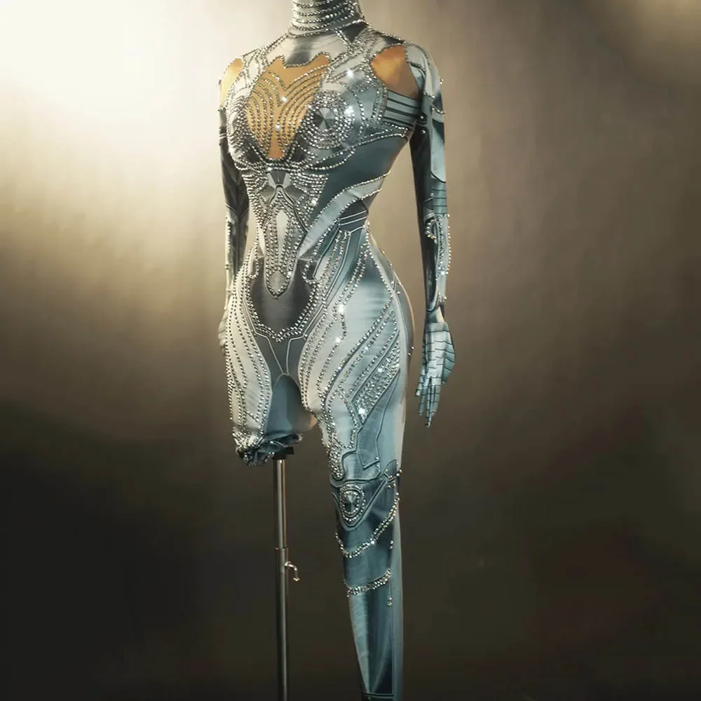 New Female Gogo Dance Clothing Festival Party Outfit Nightclub Bar Performance Suit Carnival Halloween Costume Robot tuta