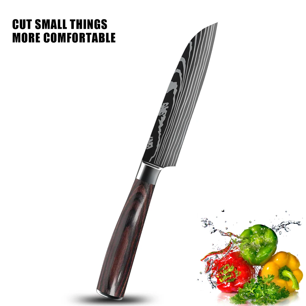 5inch Santoku Knife 7Cr17 Stainless Steel Meat Cleaver Japanese Professional Chef Knife for Cutting Fruit Vegetables Meat